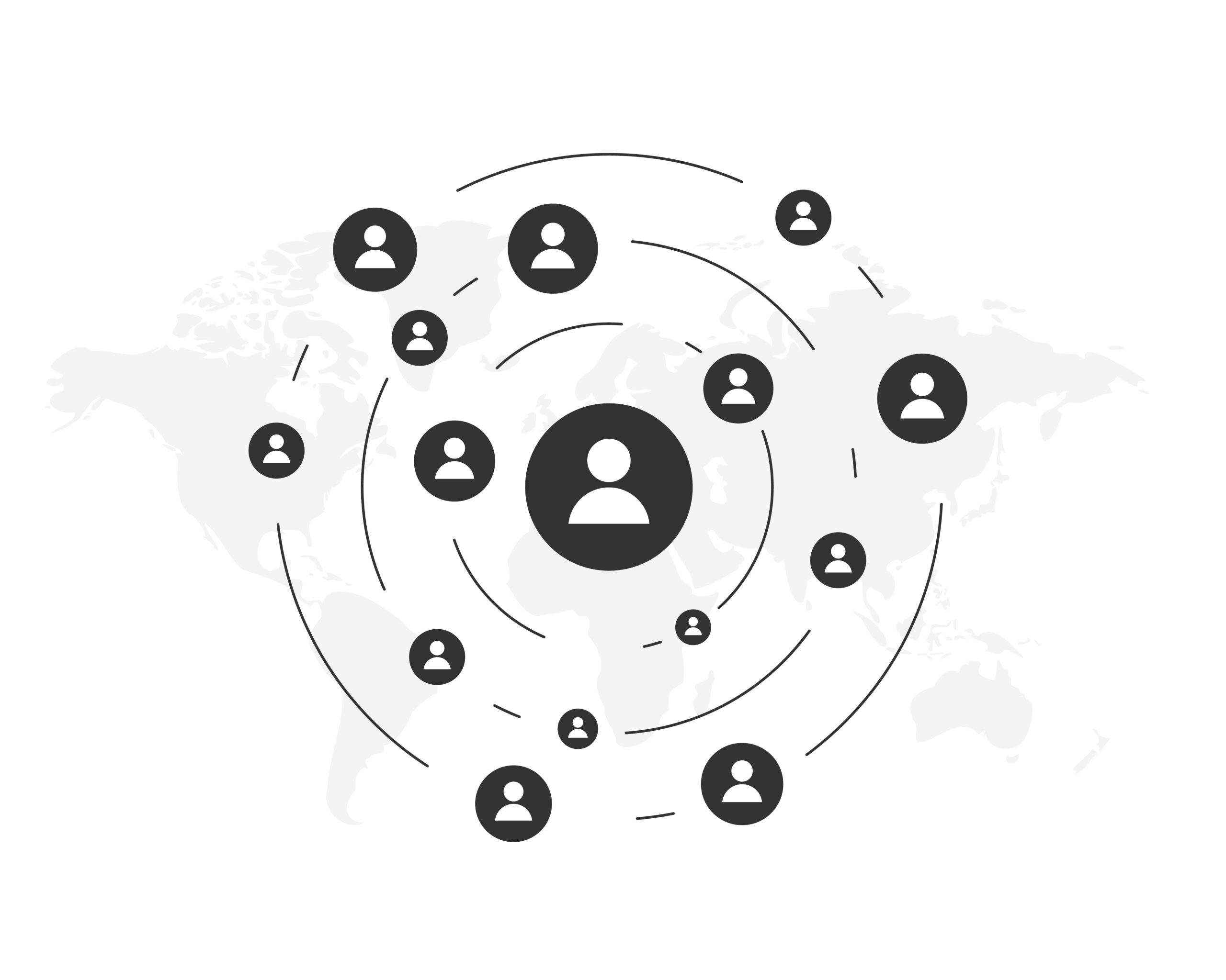 human group connecting topology concept background design